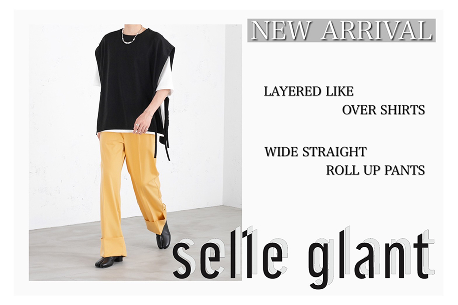 ワイドストレートレースパンツ ネイビー selle glant